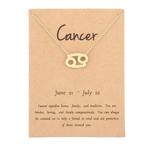 Cancer - Zodiac ♋️ Sign Necklace with Card